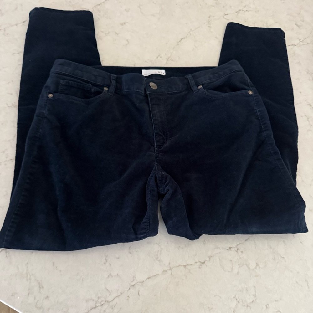 LOFT Blue Corduroy Modern Skinny Pants 32/14